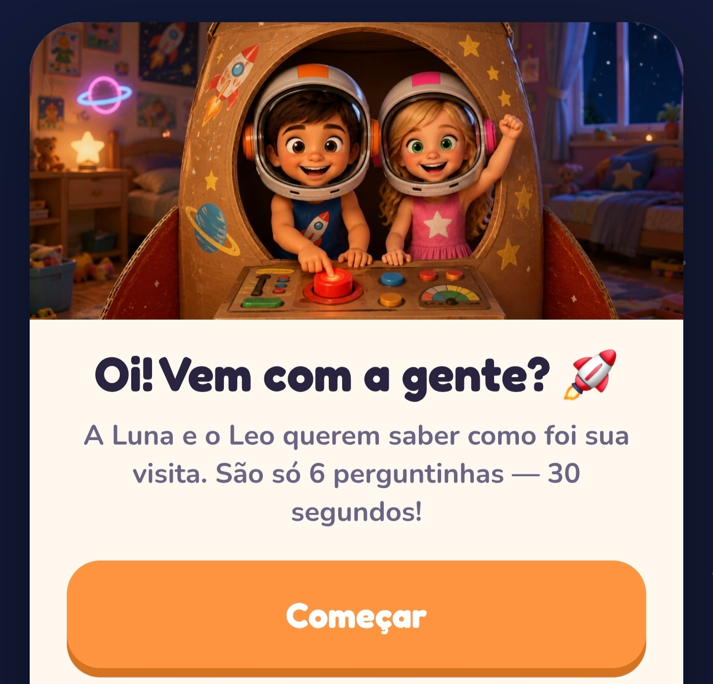 Web app Pesquisa Divikids com Luna e Leo